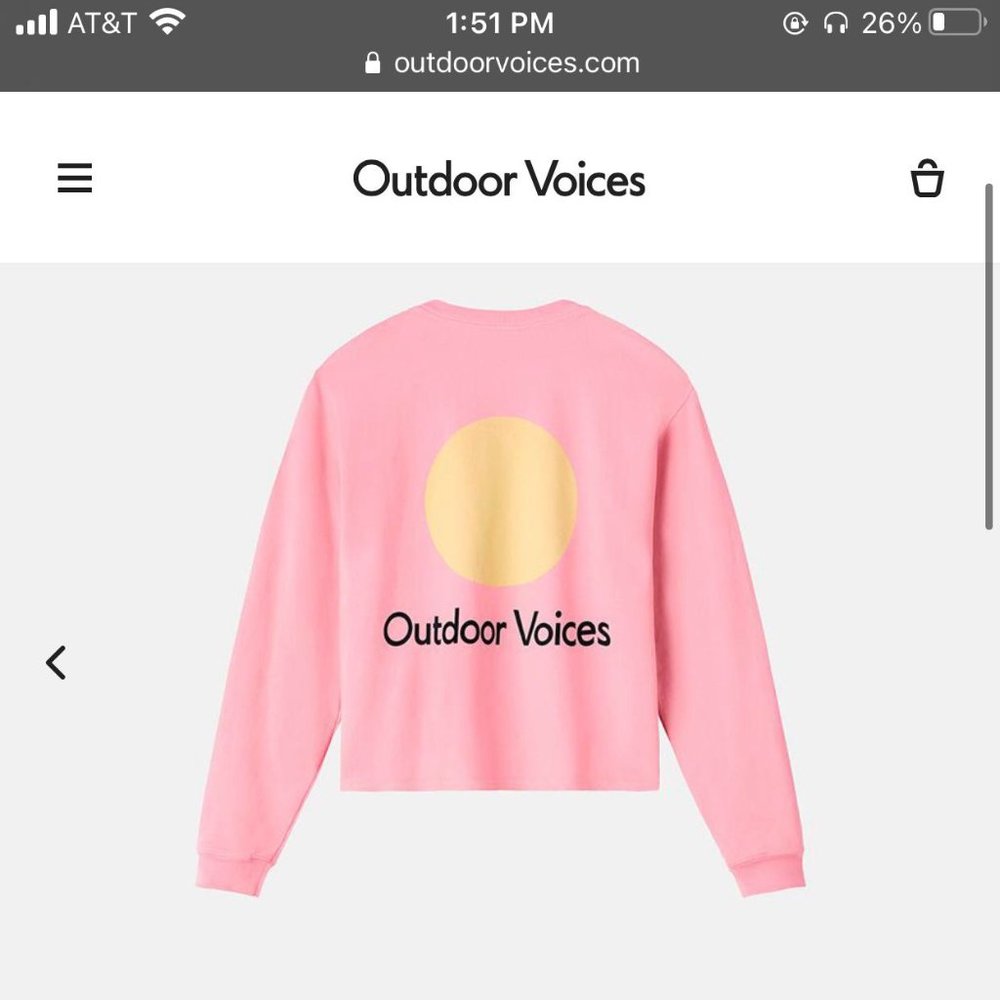 NWOT Outdoor Voices Women's Cropped Crewneck - Picture 2 of 3